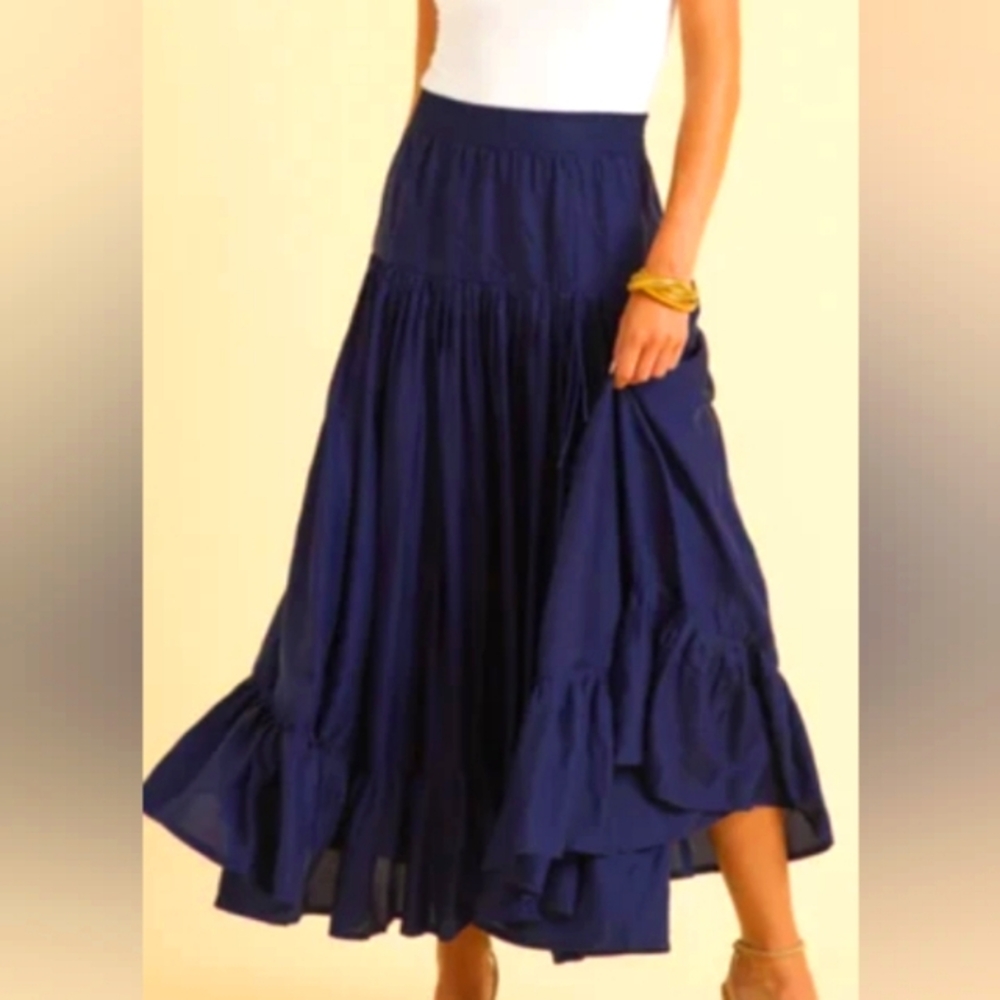 Calypso St. Barth Lourdes Silk Maxi Skirt